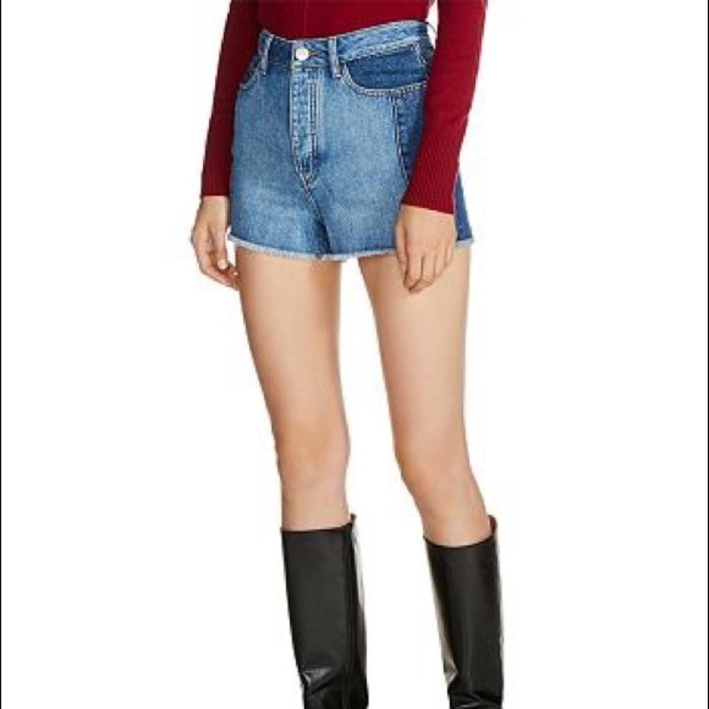Maje high waisted denim shorts